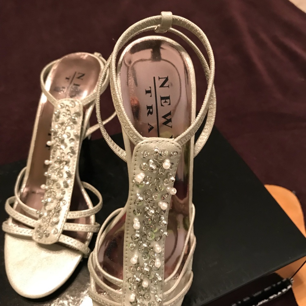 Strappy silver sandals